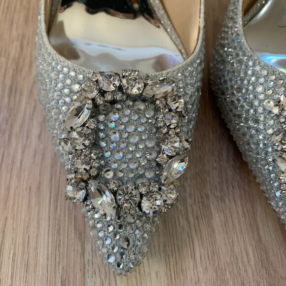 Badgley Mischka Cher II Embellished Pointed-Toe Pumps Heels - Picture 5 of 13